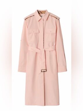 Burberry Pale Pink Belted Trench Dress